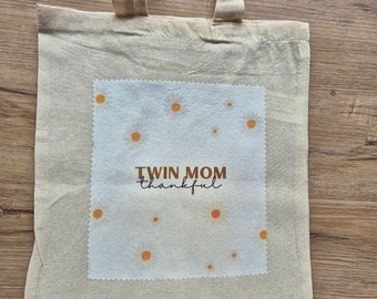 Jute bag - cotton bag - gift - twins - birth - mom