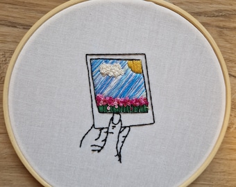 Embroidery frame - Embroidery - Photo - Landscape - Gift - Polaroid