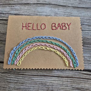 Geburtstagskarte - Geschenk - Jubiläum - Geburtstag - Karte - Embroidery - Stickerei - Handarbeit - Handmade - Geburt - Baby - Hello Baby