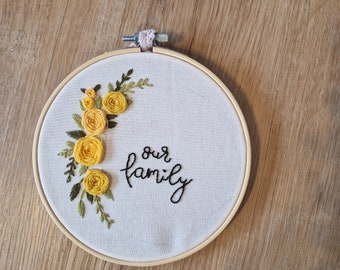 Embroidery picture - Family - Embroidery - Flowers - Welcome - Flowers - Birth