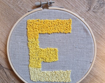 Embroidery frame - Embroidery - Letter E - Birth - Gift