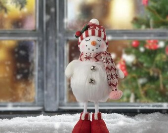 スノーマンフェイクケーキ White Faux Fur Snowman, Fake Bake Snowman , Whimsical Snowman With
