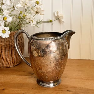 Vintage Silver Plated Water Pitcher: Fiesta Oneida, Victorian Regency Style