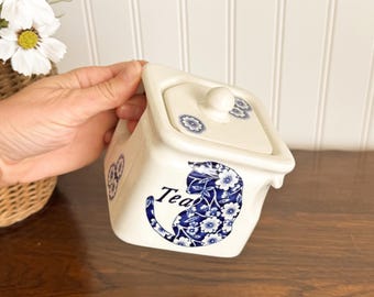Vintage Royal Crownford Calico Blue Cat Teapot, MISPRINT, Norma Sherman, Staffordshire England