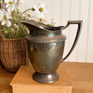 Vintage Avon WM Rogers Silver Plated Water Pitcher: Victorian Farmhouse Decor