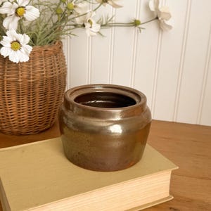 Vintage Small Brown Stoneware Crock no Lid