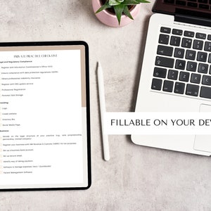 Formulario comercial de terapia privada, PDF rellenable, lista de verificación de práctica privada, formulario de terapeuta, recurso de práctica privada, descarga digital imagen 4