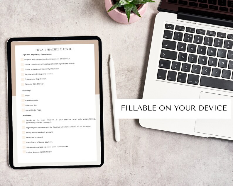 Formulario comercial de terapia privada, PDF rellenable, lista de verificación de práctica privada, formulario de terapeuta, recurso de práctica privada, descarga digital imagen 4
