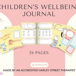 Children&#39;s Wellbeing Journal, Mental Health Coping Skills for Children, Anxiety Journal, Managing Feelings, Children&#39;s Mental Health Diary