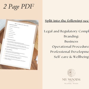 Formulario comercial de terapia privada, PDF rellenable, lista de verificación de práctica privada, formulario de terapeuta, recurso de práctica privada, descarga digital imagen 3