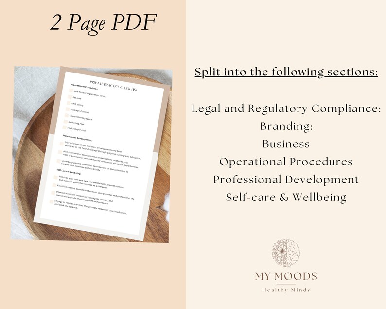 Formulario comercial de terapia privada, PDF rellenable, lista de verificación de práctica privada, formulario de terapeuta, recurso de práctica privada, descarga digital imagen 3