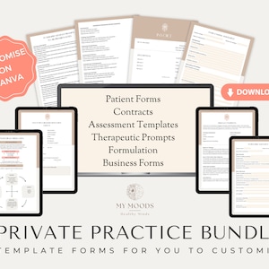 Canva Template, Private Practice Forms, Business Set up, Template Branding, Private Practice Therapy, Therapist Resources, Contract Template
