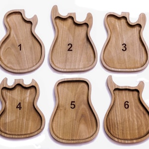 Rustic Wood Guitar Tray | Unique CNC Carved Catch All Organizer | Gift for Musicians | Christmas | Guitar Dish Tray | Valet Tray | Birthday