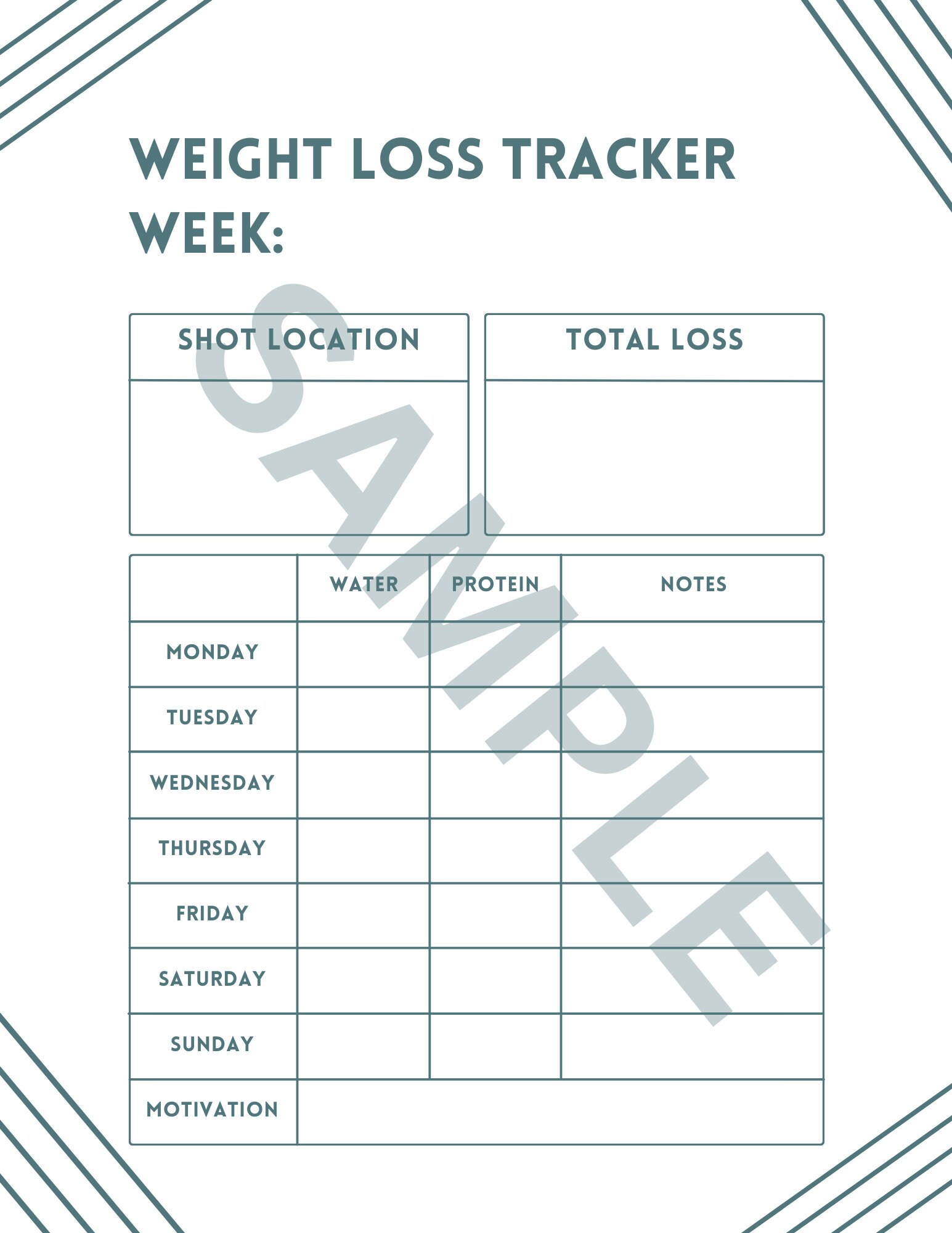 Printable GLP-1 Mounjaro Ozempic Wegovy Zepbound Tracker - Etsy