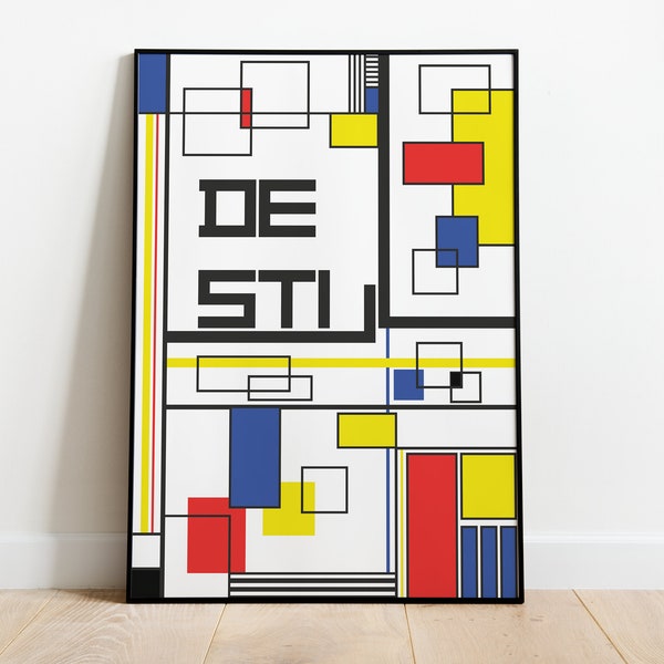 The Essence of Modern Art: De Stijl Digital Poster