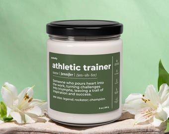 Funny Athletic Trainer Candle Gift for Men and Women Appreciation Gift Thank You Gift Personalized Custom Name Scented Soy 9oz Candle C378