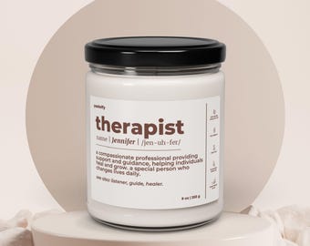 Nome personalizado Terapeuta Presente Engraçado Terapeuta Vela Engraçada Trabalho Divertido Engraçado Surpresa Vela Presente Engraçado Para Terapeuta Aconselhamento C272