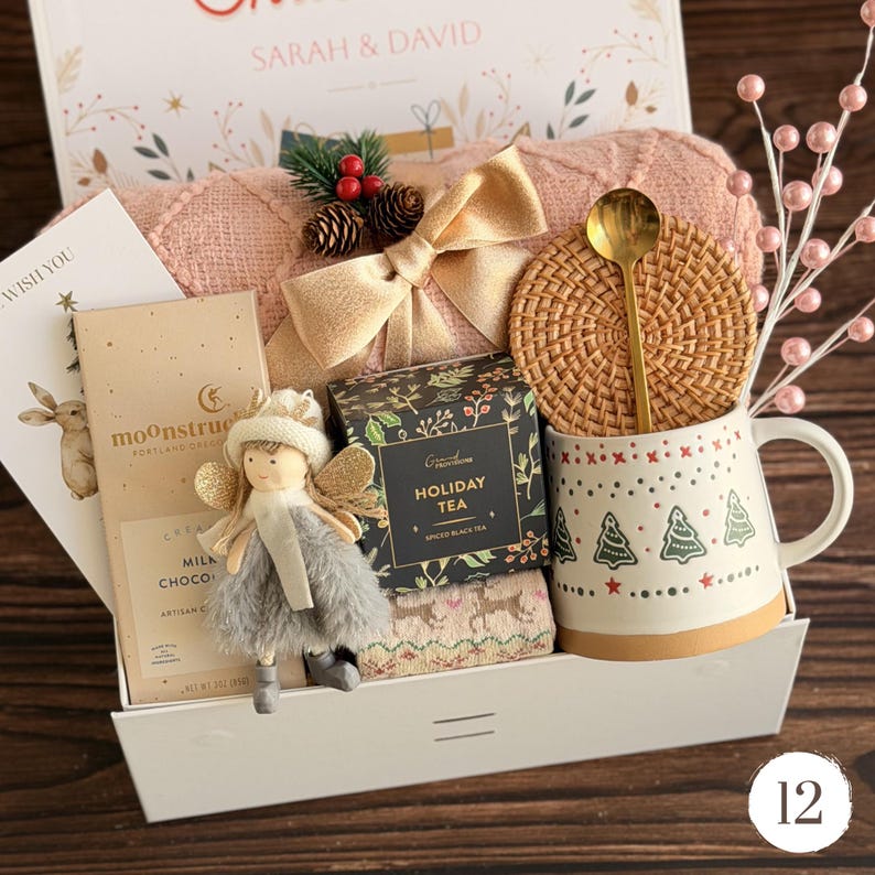 Christmas Eve Gift Box for Family, Neighbor Holiday Gift Box, Cozy winter gift for couples New Year gift box for neighbor Gift Box 12