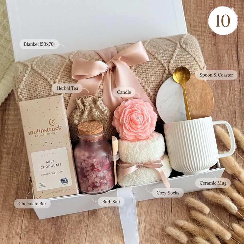 Cozy Self Care Gift Box for Women Friendship Fall Gift Box Sending Hugs Gift for Her Thank You Gift Box for Coworker Gift Box 10