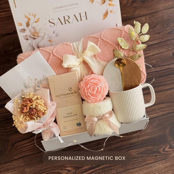 Cozy Gift Box for Her: Blanket, Mug, Flowers & More