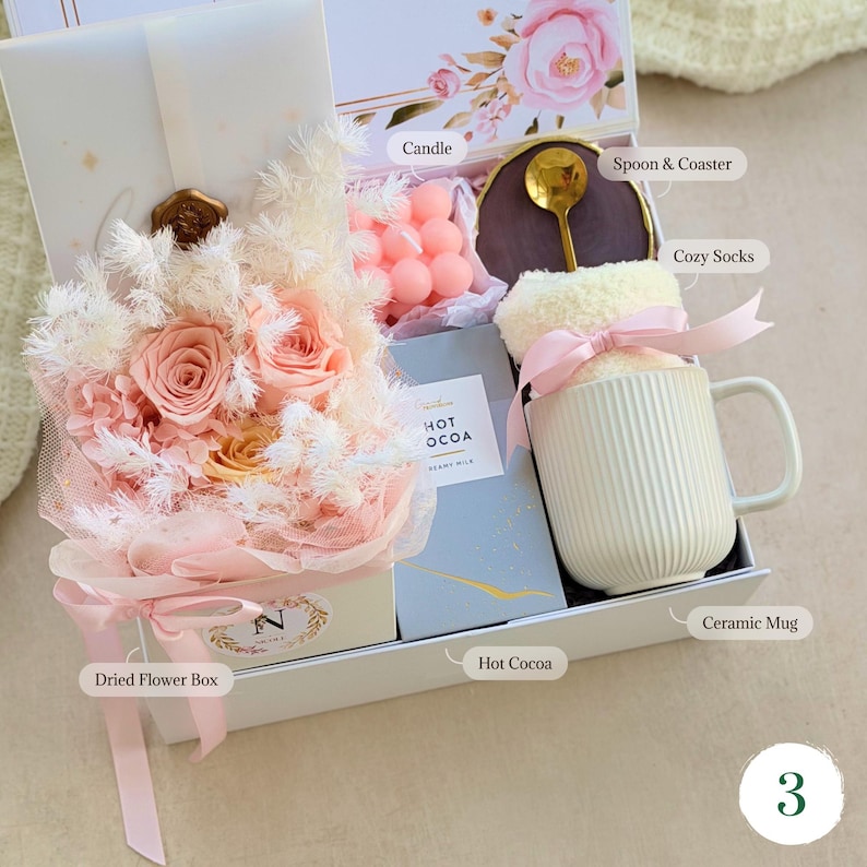Women Birthday Gift Box, Birthday Gift for Her, Cozy Gift Basket, Sending Hugs Gift, Care Package for Her, Mom Birthday Gift, Sister Gift Gift box 3