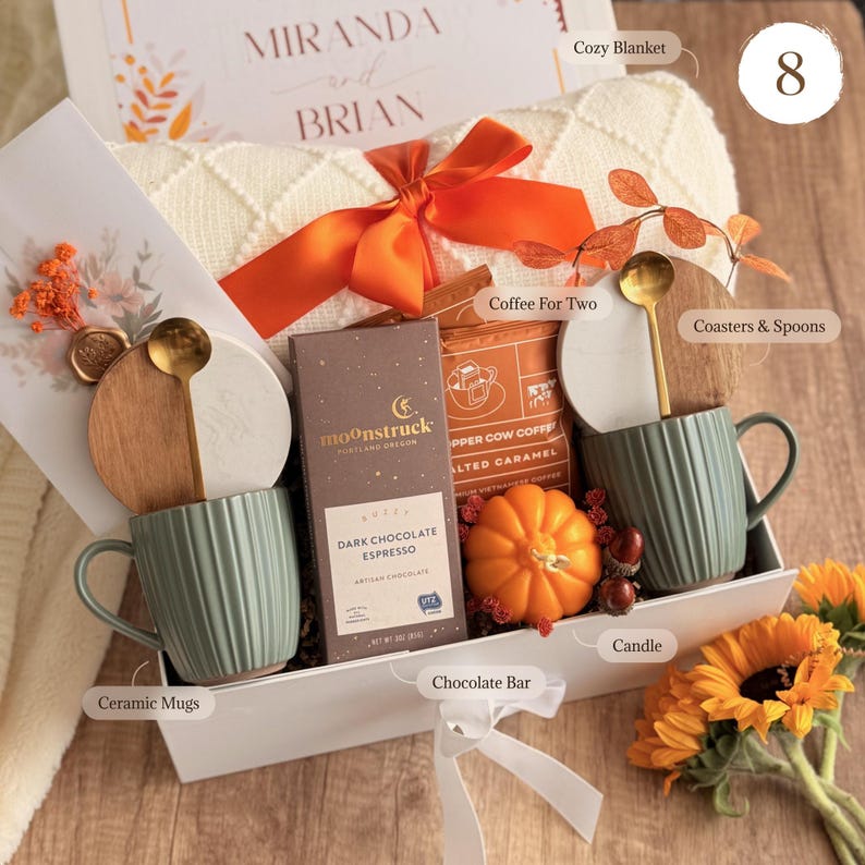 Caja de regalo otoñal acogedora con manta y vela: regalo de agradecimiento Gift Box 8