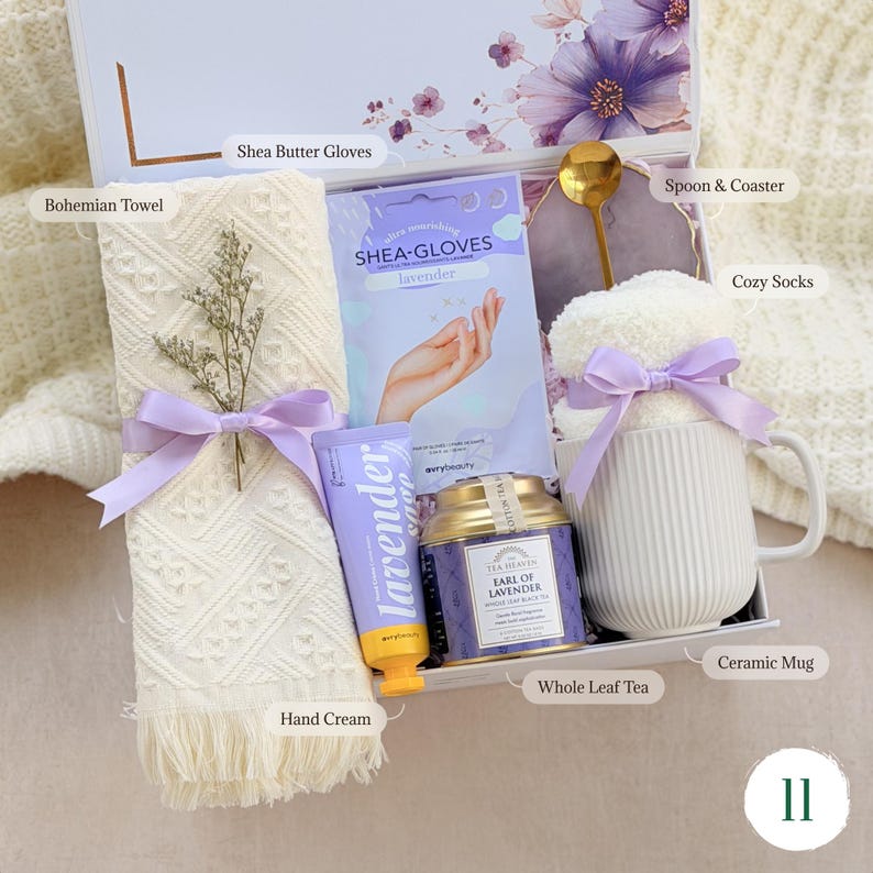 Women Birthday Gift Box, Birthday Gift for Her, Cozy Gift Basket, Sending Hugs Gift, Care Package for Her, Mom Birthday Gift, Sister Gift Gift box 11