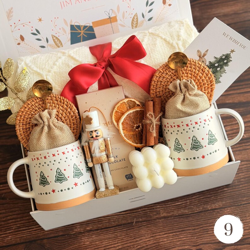 Cozy Gift Box for Her: Blanket, Mug, Flowers & More Gift Box 9