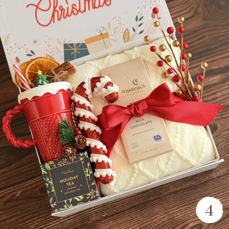 Hug in a Box for Her, Classy Gift Basket, Hygge Care Package, Thinking of You Gift for Mom, Winter Christmas Holiday Gift Gift Box 4