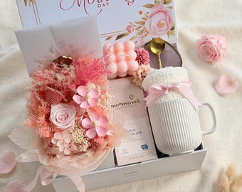 Flower Gift Box for Her – Birthday Flower Gift Box for her, Hygge Box for Mom, Birthday Gift box for Wife, Mothers Day Gift for
