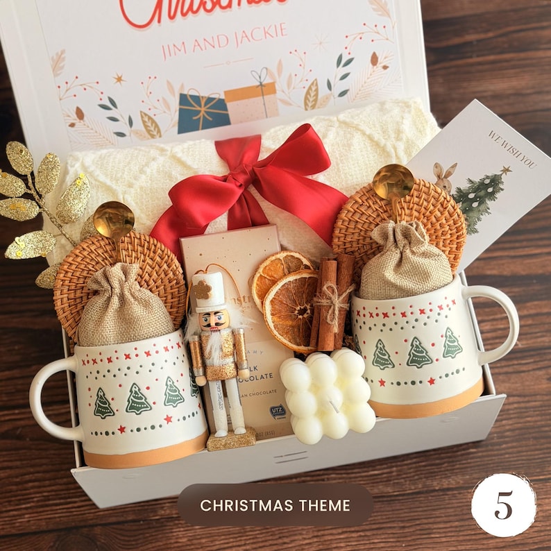 Cozy Gift Box, Comfort Gift, Thinking of You, Christmas Gift Basket with Blanket, Tea & Mug Set Gift Box 5