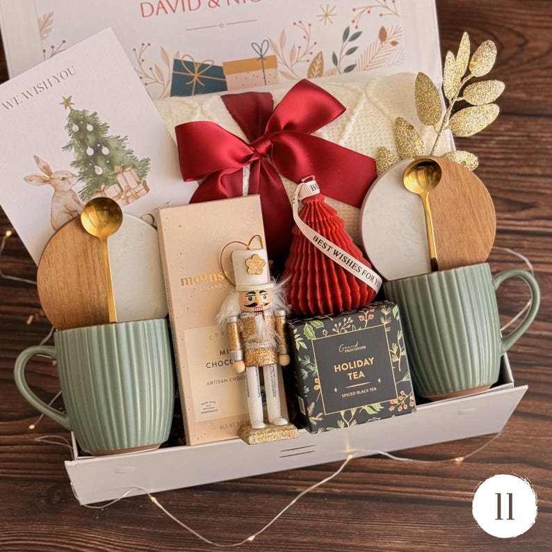 Christmas Eve Gift Box for Family, Neighbor Holiday Gift Box, Cozy winter gift for couples New Year gift box for neighbor Gift Box 11