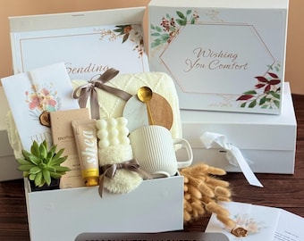 Get Well Soon Succulent Gift Box, Sympathy & Comfort Care Package, Feel Better Gift Box, Send a Hug for Grief or Recovery