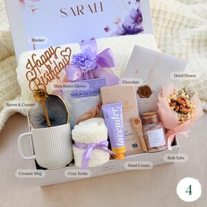 Women Birthday Gift Box, Birthday Gift for Her, Cozy Gift Basket, Sending Hugs Gift, Care Package for Her, Mom Birthday Gift, Sister Gift Gift box 4