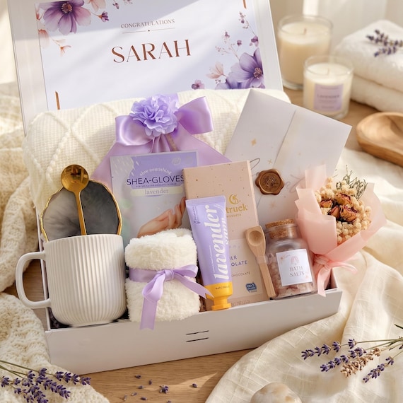 Self Care Gift Box for Women – Cozy Blanket Gift Basket, Hug in a Box, Encouragement Care Package, Friendship Gift, Holiday Gift for Her