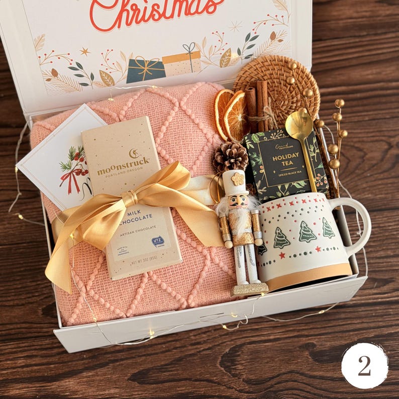 Hug in a Box for Her, Classy Gift Basket, Hygge Care Package, Thinking of You Gift for Mom, Winter Christmas Holiday Gift Gift Box 2
