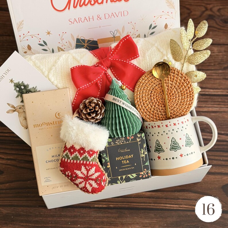 Christmas Eve Gift Box for Family, Neighbor Holiday Gift Box, Cozy winter gift for couples New Year gift box for neighbor Gift Box 16