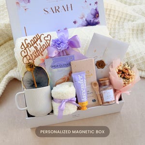 Women Birthday Gift Box, Birthday Gift for Her, Cozy Gift Basket, Sending Hugs Gift, Care Package for Her, Mom Birthday Gift, Sister Gift image 1
