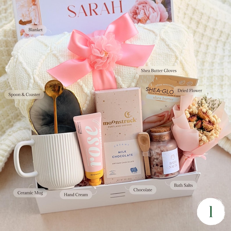 Women Birthday Gift Box, Birthday Gift for Her, Cozy Gift Basket, Sending Hugs Gift, Care Package for Her, Mom Birthday Gift, Sister Gift Gift box 1