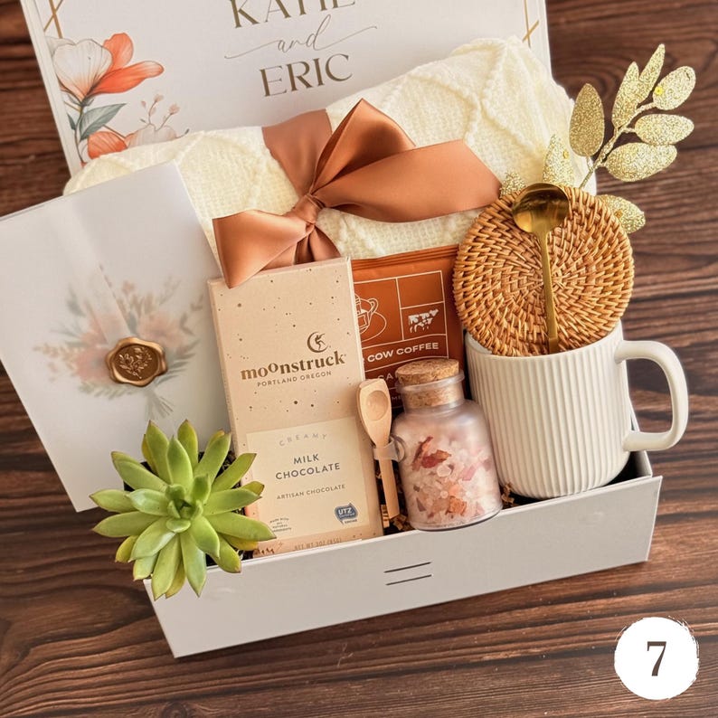 Cozy Gift Box for Her: Blanket, Mug, Flowers & More Gift Box 7
