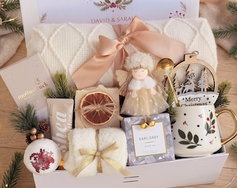 Self Care Gift Box for Women, Cozy Blanket Gift Basket, Hug in a Box, Christmas Gift Basket for Her, Thinking of You Gift, Winter Hygge Box