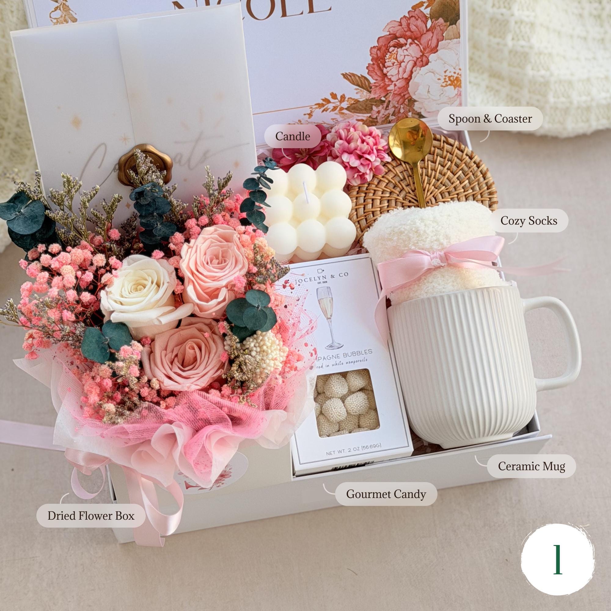 Flower Gift Box for Her – Birthday Flower Gift Box for Her, Hygge