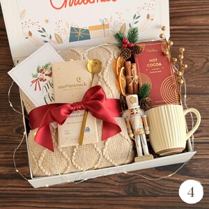 Cozy Gift Box for Her: Blanket, Mug, Flowers & More Gift Box 4