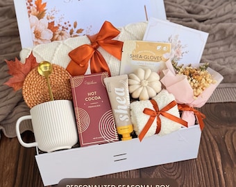 Self Care Gift Box for Women – Cozy Blanket Gift Basket, Hug in a Box, Encouragement Care Package, Friendship Gift, Holiday Gift for Her