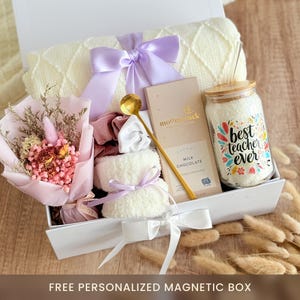 Teacher Appreciation Gift Box: Personalized Blanket, Mug & Treats