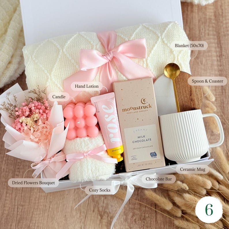 Women Birthday Gift Box, Birthday Gift for Her, Cozy Gift Basket, Sending Hugs Gift, Care Package for Her, Mom Birthday Gift, Sister Gift Gift box 6