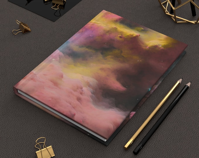 Pink Space Journal | Astronomy Gifts Galaxy | Hardcover Journal | Hardcover Notebook | Celestial Journal | Lined Notebook | Lined pages