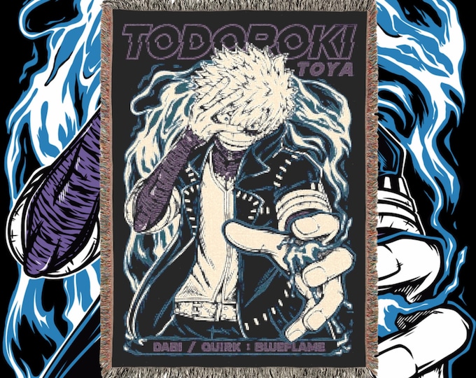 Anime & Manga Blankets - Woven 100% Premium Cotton Anime Throw Blanket with Colorful Fringe - Cozy Home Decor, Wall Tapestry, Gift