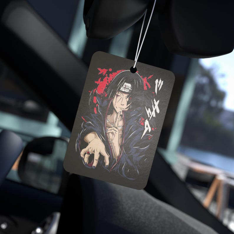 Anime Car Air Freshener Black Ice Scent Anime Auto Decor Otaku Rearview Mirror Tag Kawaii Car Accessory Perfect Gift for Anime Lovers image 1