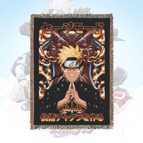 Anime & Manga Woven Blanket – 100% Cotton Throw with Fringe, Otaku Room Decor, Cozy Anime Gift, Wall Tapestry or Couch Accent